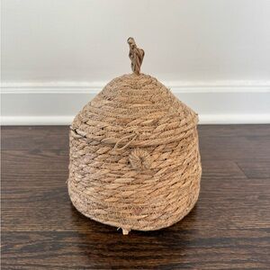 Target Tan Woven Lidded Decorative Honey Bee Basket